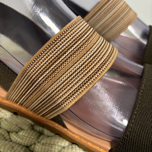 Sorel Ella II Two Strap Sandal Green/Tan Sporty Elastic Strap Flat Sandals NWOB - Picture 8 of 15